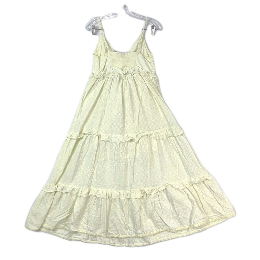 Free People Women Butter Yellow Sundress Tiered Boho Maxi Cottagecore Dress READ - Picture 7 of 9